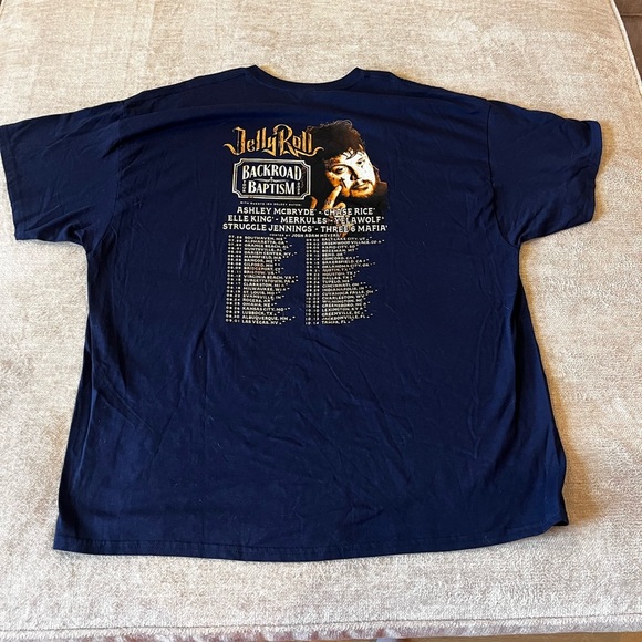 2023 JELLY ROLL "Backroad Baptism" Concert Tour (3XL) T-Shirt - Picture 3 of 4